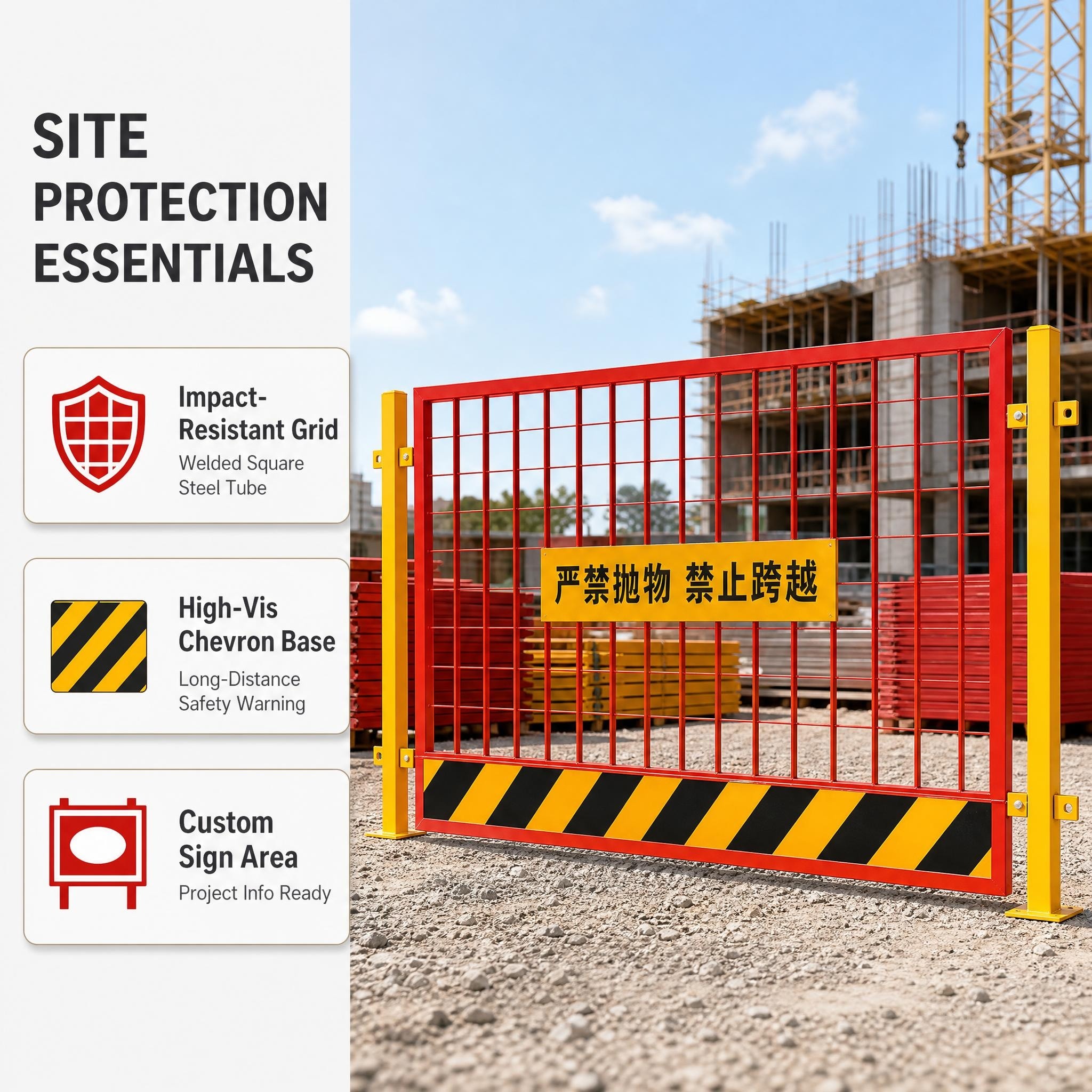 Construction site fence